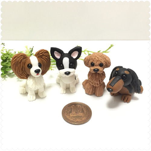 ☆トイプードル わんちゃん 濃茶 樹脂粘土☆ その他置物 priere.nene1