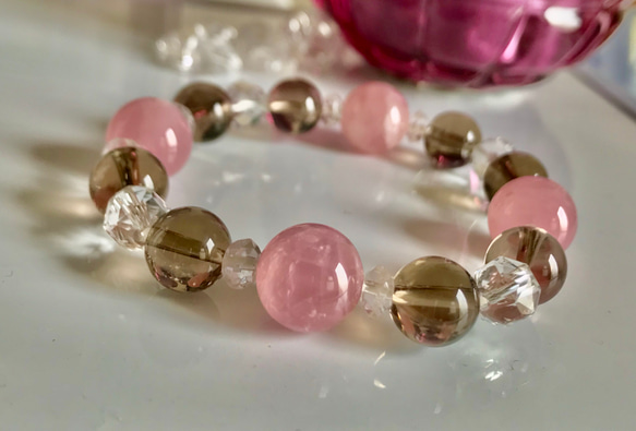 スモーキークォーツ ローズ クリア◎ 邪気を払い心と身体に安らぎを／大玉ディープローズクォーツ