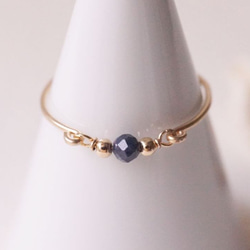 【再販41】14KGF*サファイアの粒 リング 誕生石 9月 セットリング可 Creema 1枚目の画像