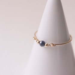 【再販41】14KGF*サファイアの粒 リング 誕生石 9月 セットリング可 Creema 7枚目の画像