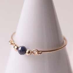 【再販41】14KGF*サファイアの粒 リング 誕生石 9月 セットリング可 Creema 2枚目の画像