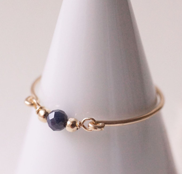 【再販41】14KGF*サファイアの粒 リング 誕生石 9月 セットリング可 Creema 2枚目の画像