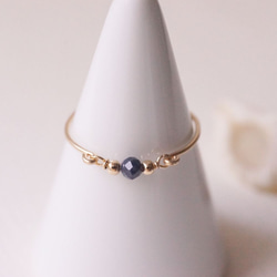 【再販41】14KGF*サファイアの粒 リング 誕生石 9月 セットリング可 Creema 6枚目の画像