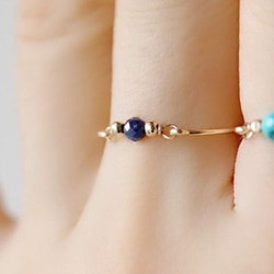 【再販41】14KGF*サファイアの粒 リング 誕生石 9月 セットリング可 Creema 4枚目の画像