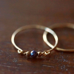 【再販41】14KGF*サファイアの粒 リング 誕生石 9月 セットリング可 Creema 3枚目の画像