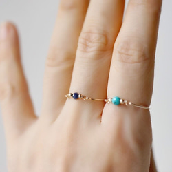 【再販41】14KGF*サファイアの粒 リング 誕生石 9月 セットリング可 Creema 8枚目の画像