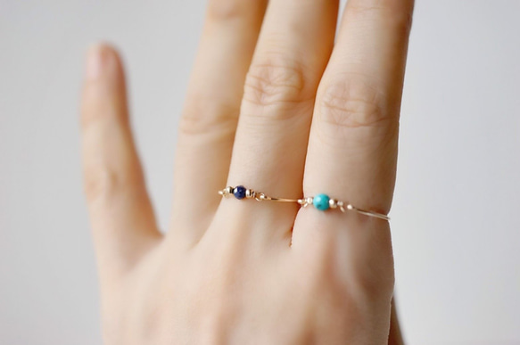 【再販41】14KGF*サファイアの粒 リング 誕生石 9月 セットリング可 Creema 8枚目の画像