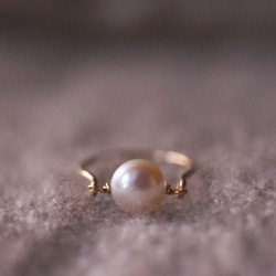 【再販6】14KGF 凛 パールリング 8mm 誕生石 6月 パール 真珠 パール 6枚目の画像
