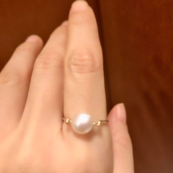 【再販6】14KGF 凛 パールリング 8mm 誕生石 6月 パール 真珠 パール 2枚目の画像