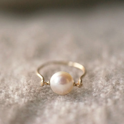 【再販6】14KGF 凛 パールリング 8mm 誕生石 6月 パール 真珠 パール 5枚目の画像