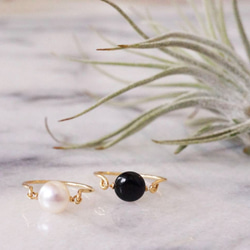 【再販6】14KGF 凛 パールリング 8mm 誕生石 6月 パール 真珠 パール 8枚目の画像