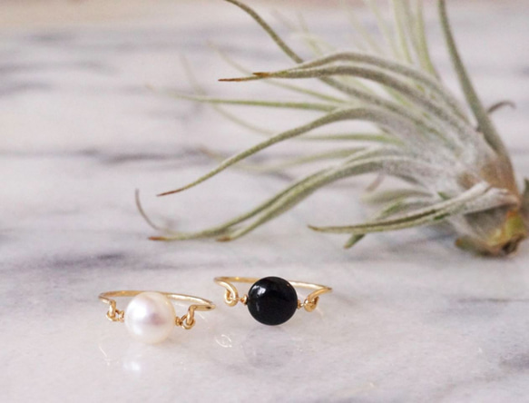 【再販6】14KGF 凛 パールリング 8mm 誕生石 6月 パール 真珠 パール 8枚目の画像