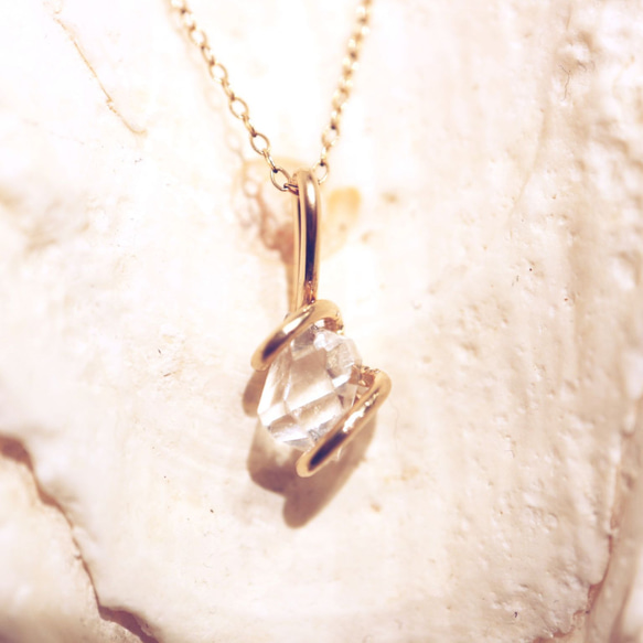 ”約束”*14KGF ダイヤモンドクォーツのペンダント(トップ) 誕生石 4月 2枚目の画像