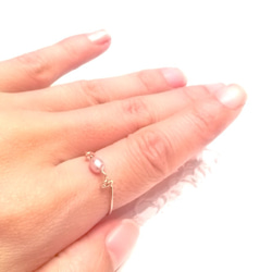【再販11】*14KGF ピンクパールの一粒リング　真珠 誕生石 6月 Creema 5枚目の画像