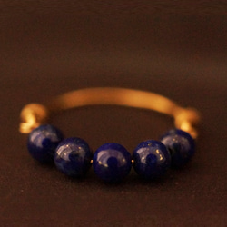 【再販29】人気*14KGFラピスラズリの粒 リング２ Creema 5枚目の画像