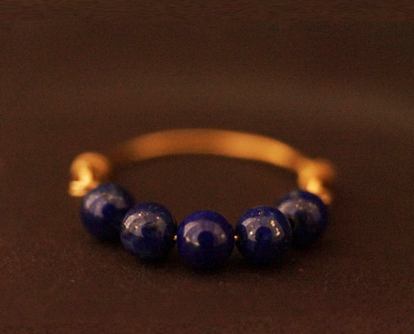 【再販29】人気*14KGFラピスラズリの粒 リング２ Creema 5枚目の画像