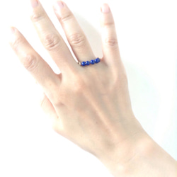 【再販29】人気*14KGFラピスラズリの粒 リング２ Creema 4枚目の画像