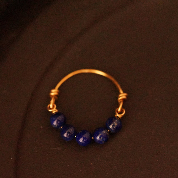 【再販29】人気*14KGFラピスラズリの粒 リング２ Creema 7枚目の画像