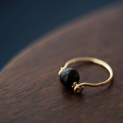 【再販65】*14KGF モリオンの守護リング 天然黒水晶 天然色　Creema 4枚目の画像