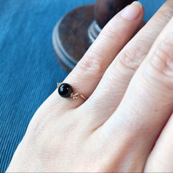 【再販65】*14KGF モリオンの守護リング 天然黒水晶 天然色　Creema 3枚目の画像