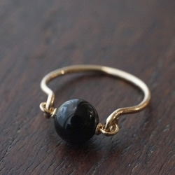 【再販65】*14KGF モリオンの守護リング 天然黒水晶 天然色　Creema 2枚目の画像