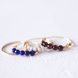 【再販3】*14KGF ガーネットの粒リング  誕生石 1月　Creema 3枚目の画像