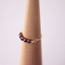 【再販3】*14KGF ガーネットの粒リング  誕生石 1月　Creema 5枚目の画像