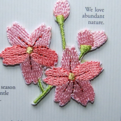 お花の刺繍ワッペン（桜）1枚 1枚目の画像