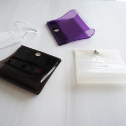 携帯用サージカルマスクケース　夏クリアケース（紫、黒、白） 10枚目の画像