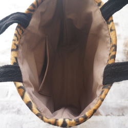 Aran 針織生態皮草手提包（豹紋） 第2張的照片