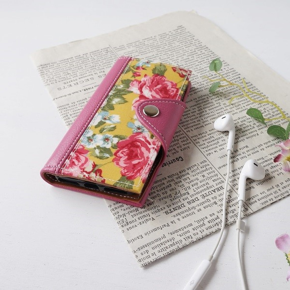 玫瑰◆iPhone7 / iPhone8◆筆記本型手機殼 [芥末色] 第2張的照片