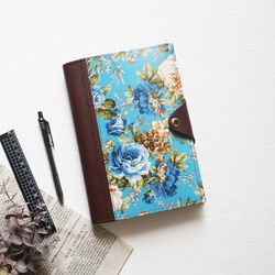 藍玫瑰筆記本套 A6 尺寸、A5 尺寸、B6 尺寸書套生態皮革 第1張的照片