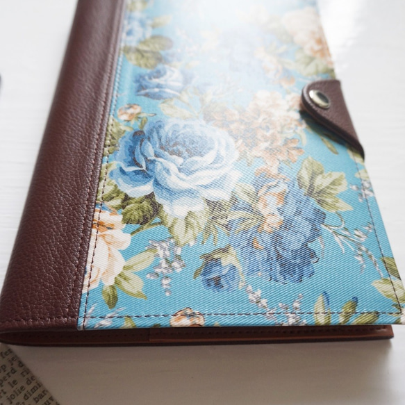 藍玫瑰筆記本套 A6 尺寸、A5 尺寸、B6 尺寸書套生態皮革 第3張的照片