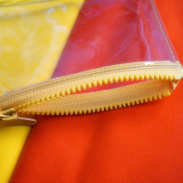 “黃色 x 透明”PVC 袋零錢包化妝袋 第3張的照片