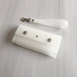 “骷髏”乳白色透明 iPhone 手機殼 PVC 透明筆記本型智能手機殼 第2張的照片