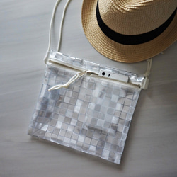 S號透明乙烯基袋 PVC sacoche bag 迷你單肩包（瓷磚） 第3張的照片
