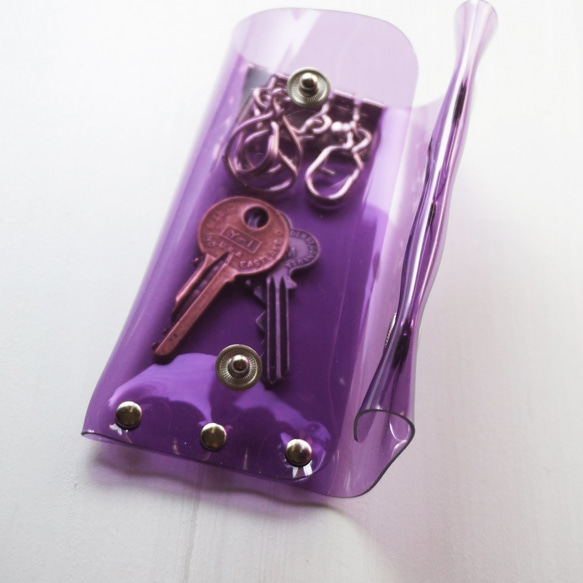 PVC鑰匙包紫色 第6張的照片