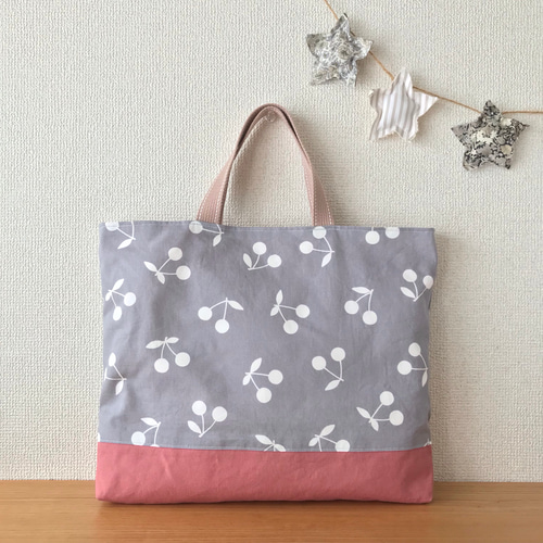 受注製作】さくらんぼのレッスンバッグ レッスンバッグ シロクマ