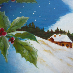 トールペイント　冬景色（小） 4枚目の画像