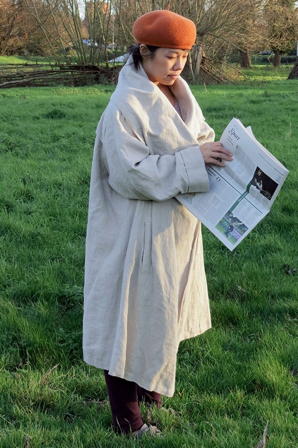 オリジナルカラーラージラペルリネンウインドブレーカージャケット