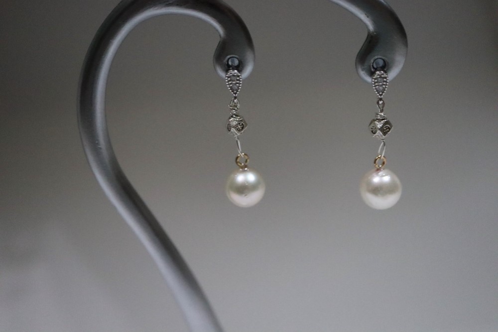 あこや真珠とカレンシルバーのピアス