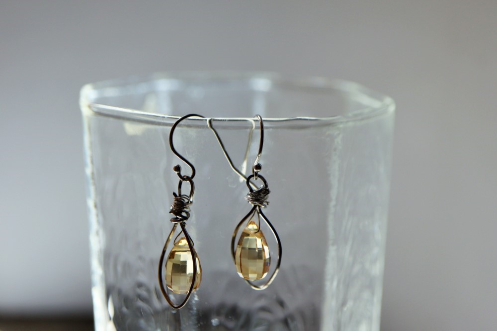 宝石質シトリンのピアス