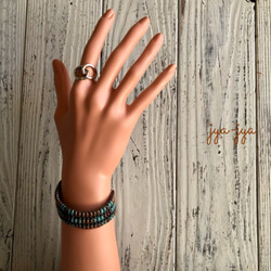【新色】beads bracelet - ターコイズブラウン 4枚目の画像