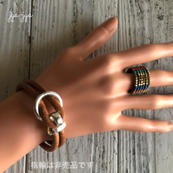 【受注製作】leather bracelet - ナチュラルブラウン 2枚目の画像