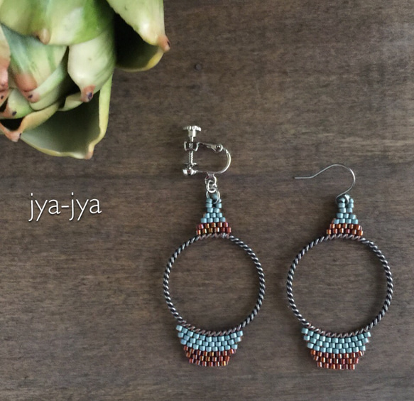 hoop & beads earrings 03 1枚目の画像