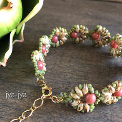 superduo beads bracelet - Pink Whitepicasso 3枚目の画像