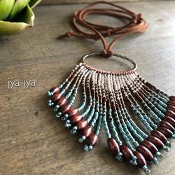 【再販】wood beads - fringe necklace 3枚目の画像