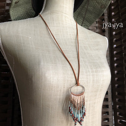 【再販】wood beads - fringe necklace 4枚目の画像