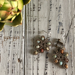 Impression Jasper Beads earrings 1枚目の画像