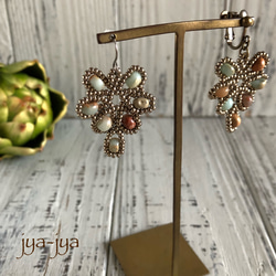 Impression Jasper Beads earrings 4枚目の画像